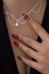 Nova Drape Gold Katmanlı Damla Taşlı Kolye