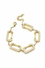 Lockette Glow Taşlı Geometrik Altın Kaplama Bileklik