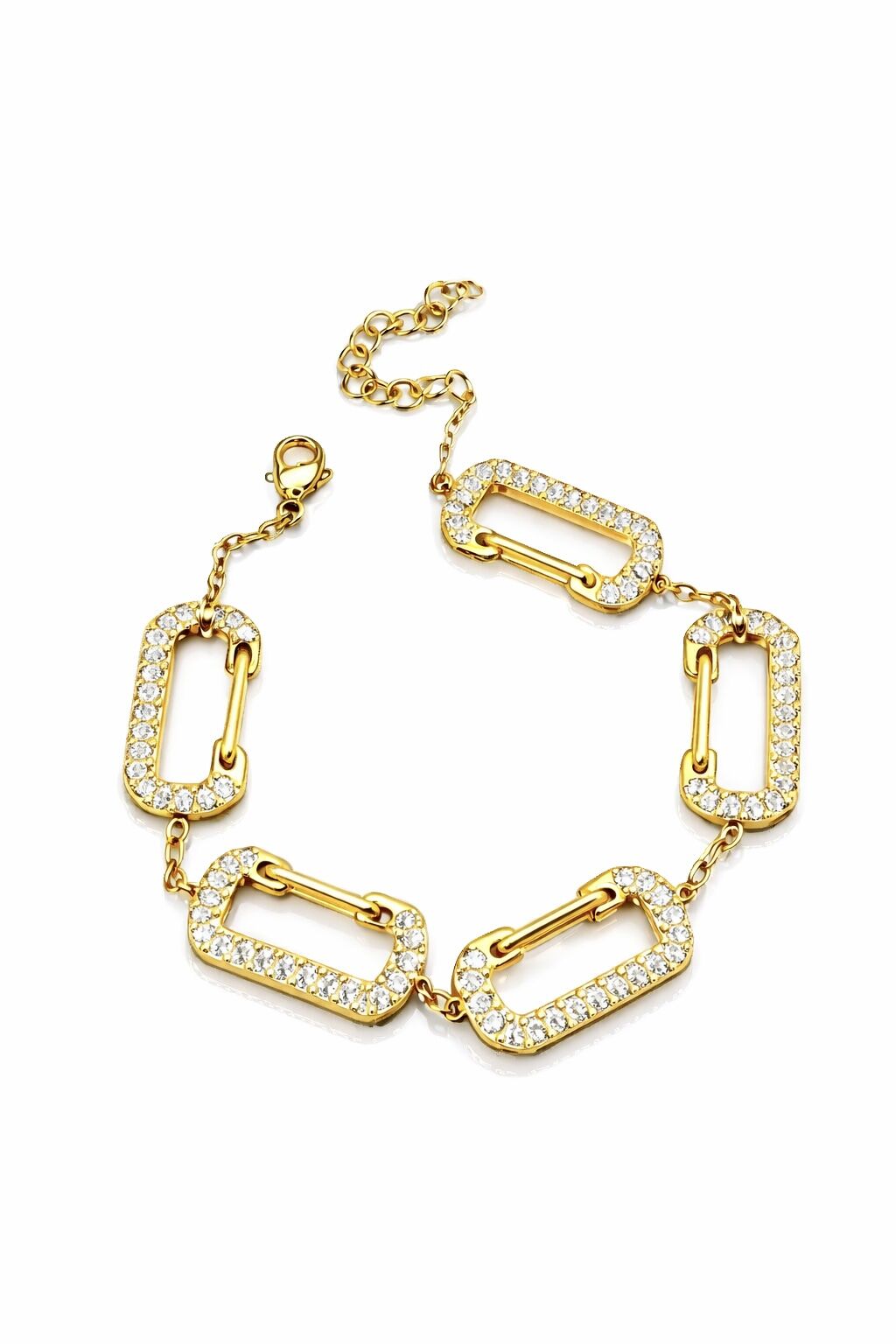 Lockette Glow Taşlı Geometrik Altın Kaplama Bileklik Gold