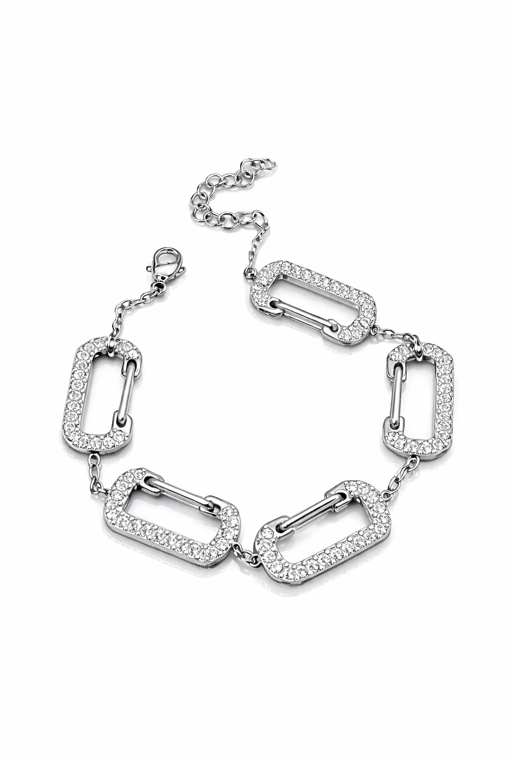 Lockette Glow Taşlı Geometrik Altın Kaplama Bileklik Gümüş