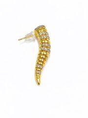 Rbow Layer Drop Çok Halkalı Taşlı Altın Kaplama Küpe