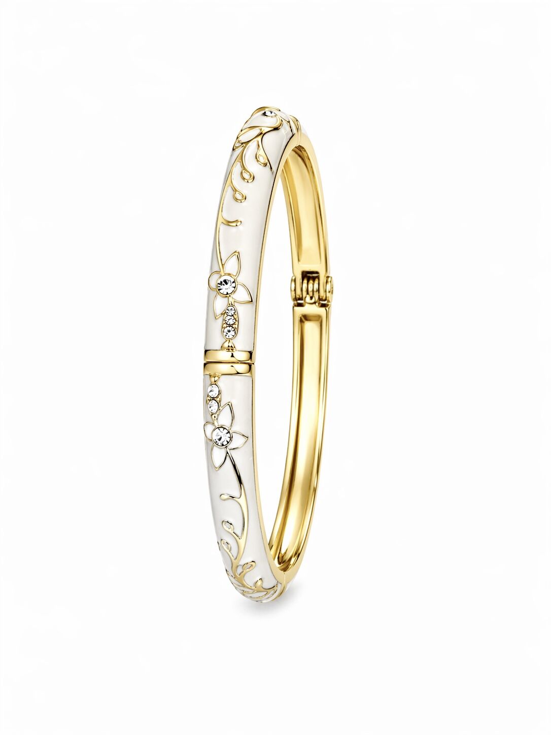 Flora Glow Bangle Kelepçe Bileklik Beyaz