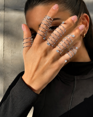 Sorelia Altın Kaplama Spiral Taşlı Yüzük Silver