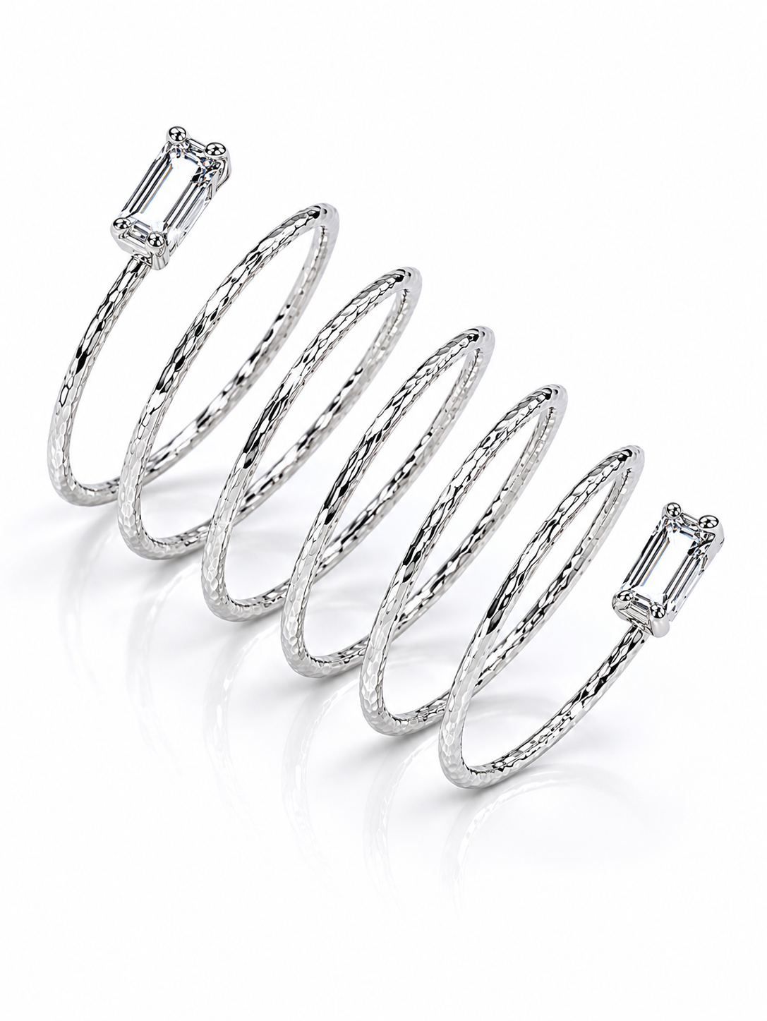 Sorelia Square Altın Kaplama Spiral Taşlı Yüzük Silver