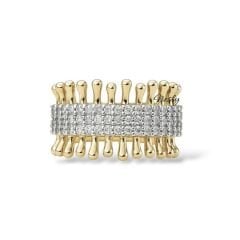 Ortası Taşlı Buket Yüzük