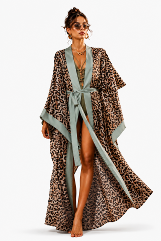 Sahara Leopar Desenli Kimono