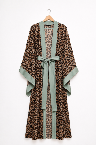 Sahara Leopar Desenli Kimono