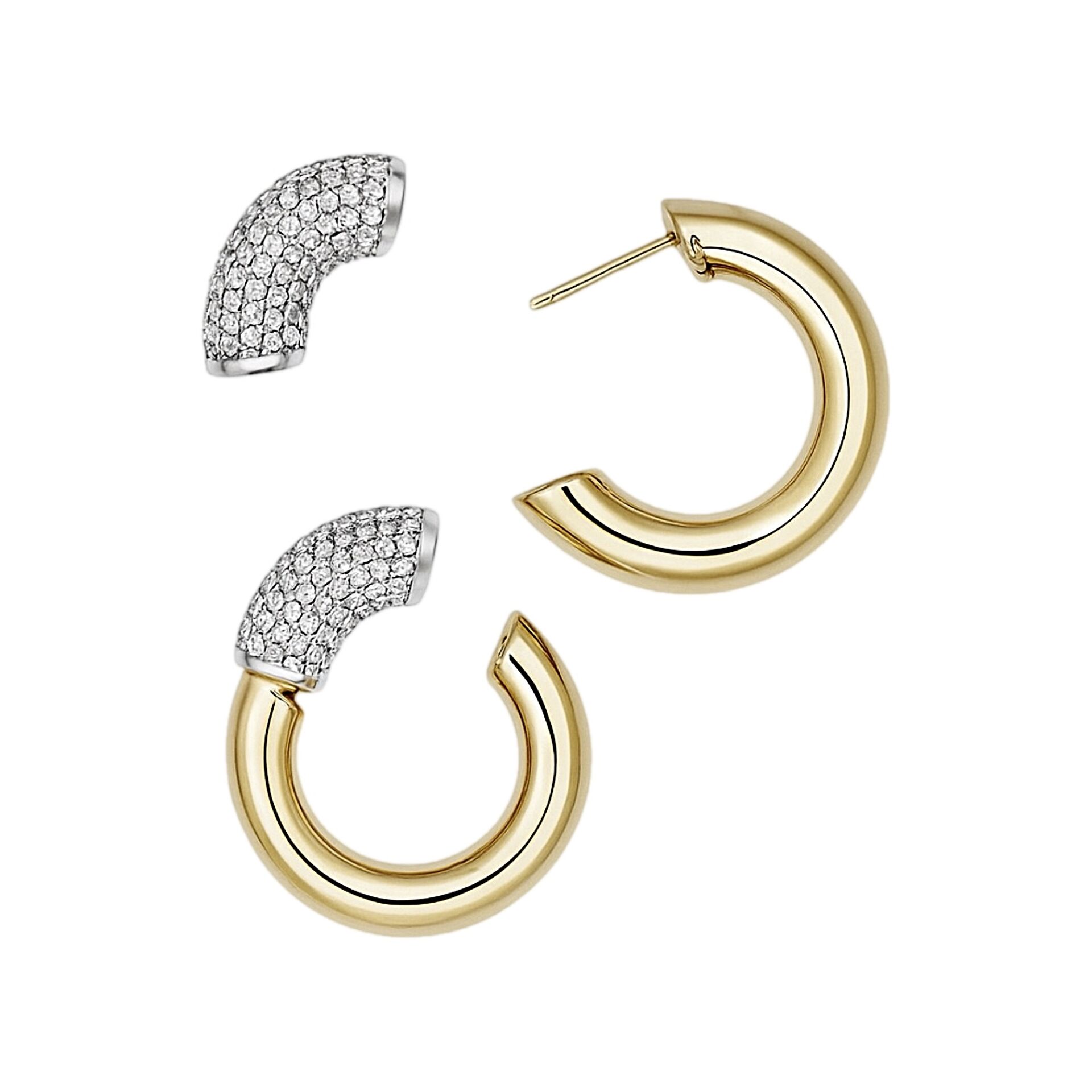 Dual Taşlı C Halka Küpe