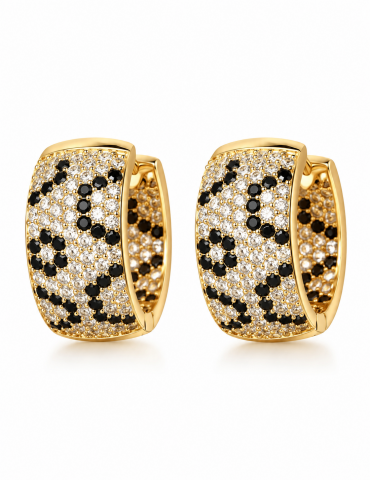 Raven Bold Leopar Taşlı Halka Küpe