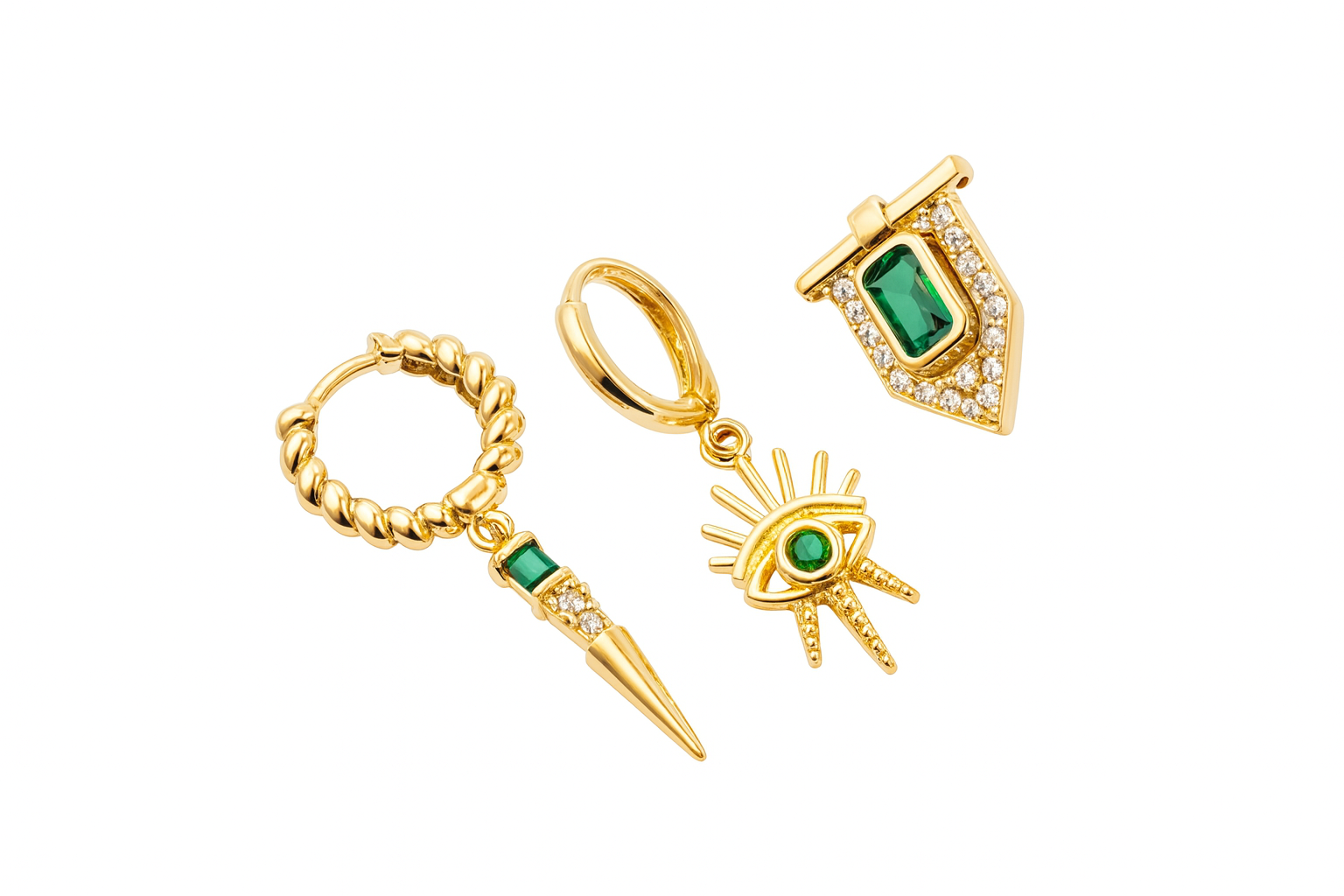 Emerald Eye 3’lü Küpe