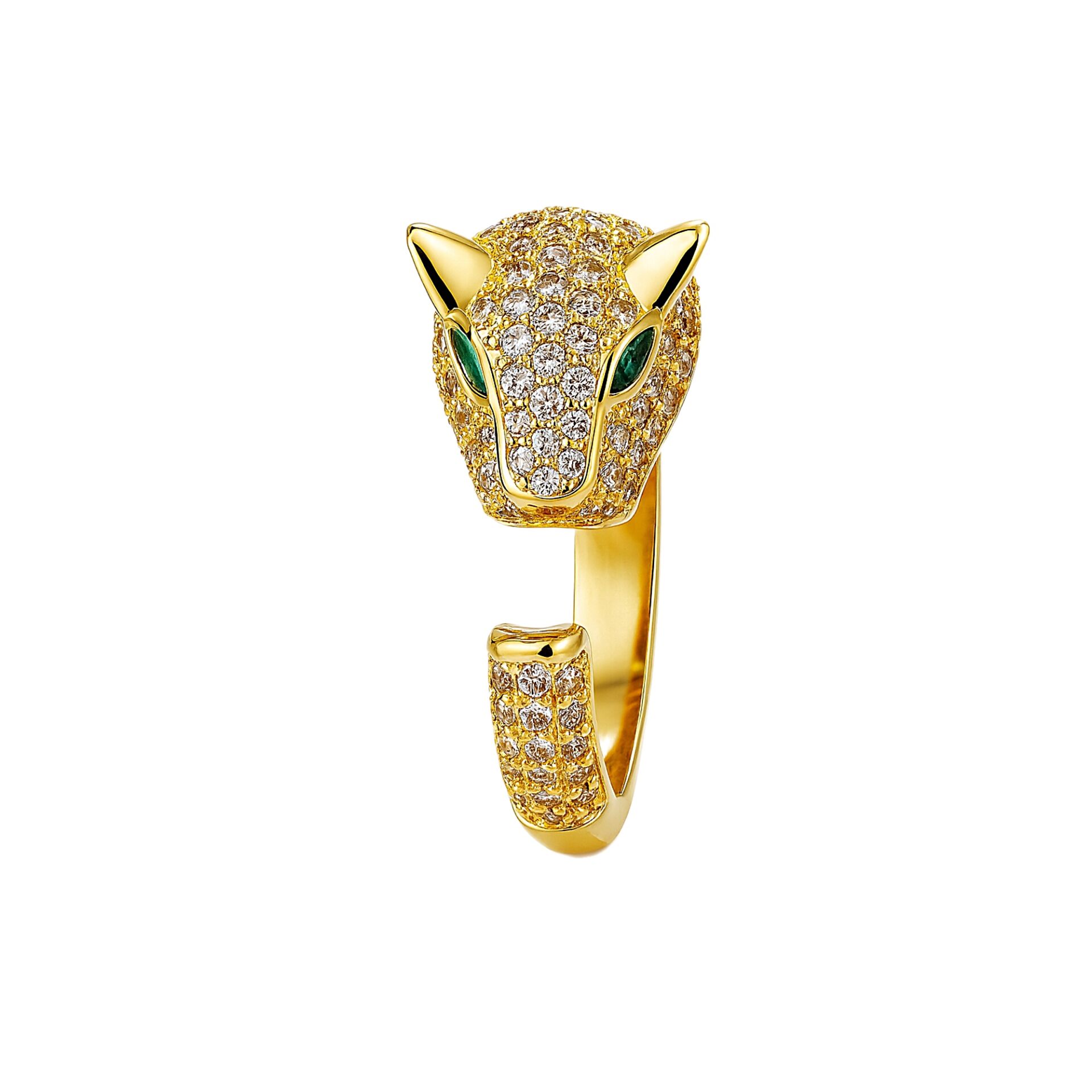 Taşlı Tiger Yüzük Gold