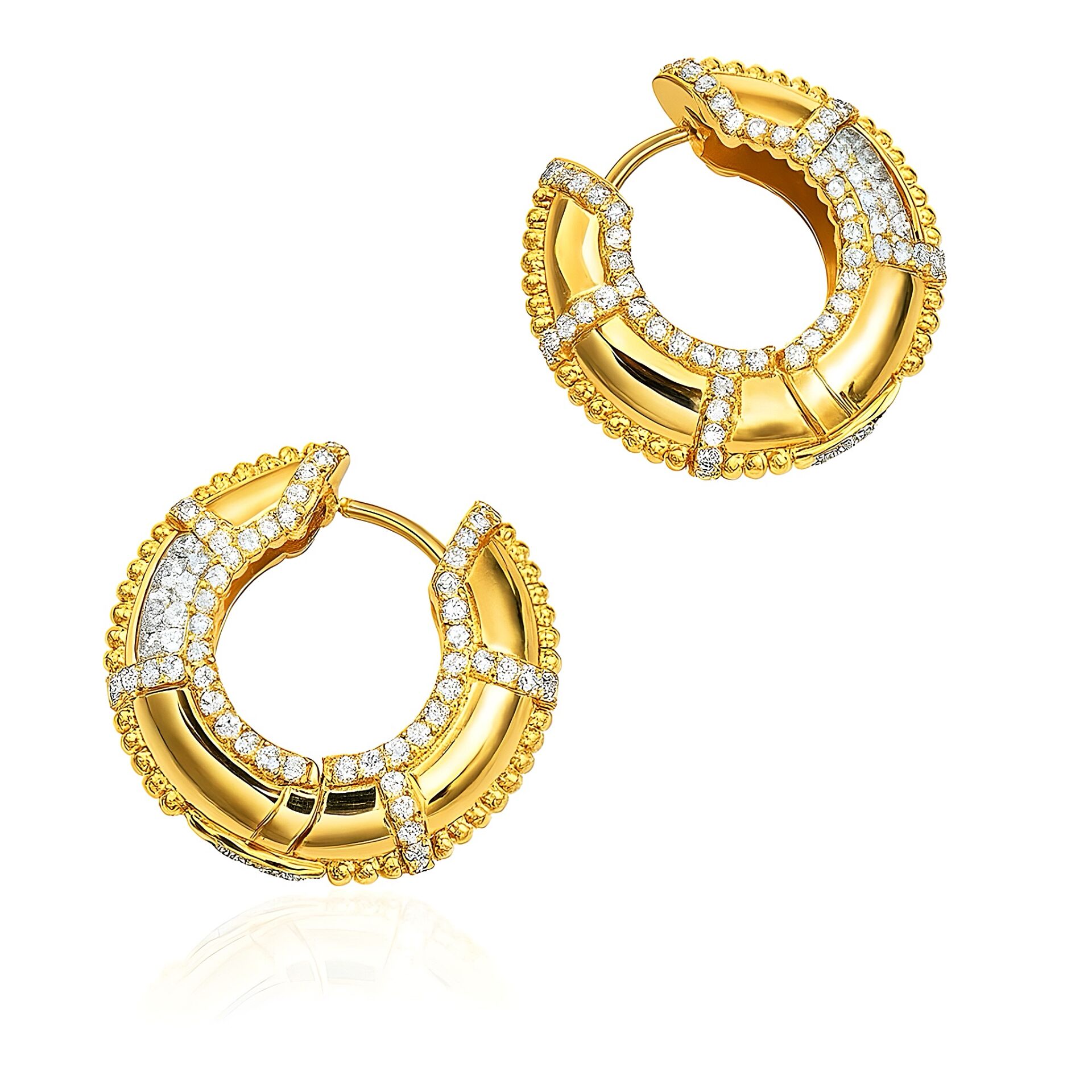 Golden Maze Halka Küpe Gold
