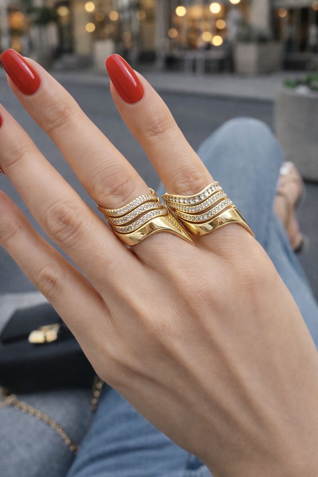 Rbow 4'lü Stacking Yüzük Gold