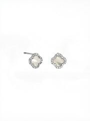 Kenarları Taşlı Yonca Küpe