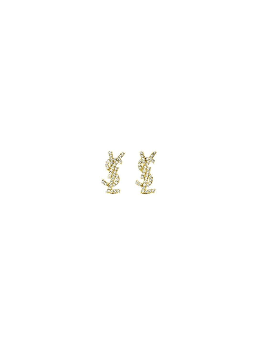 YSL Küçük Taşlı Küpe Gold
