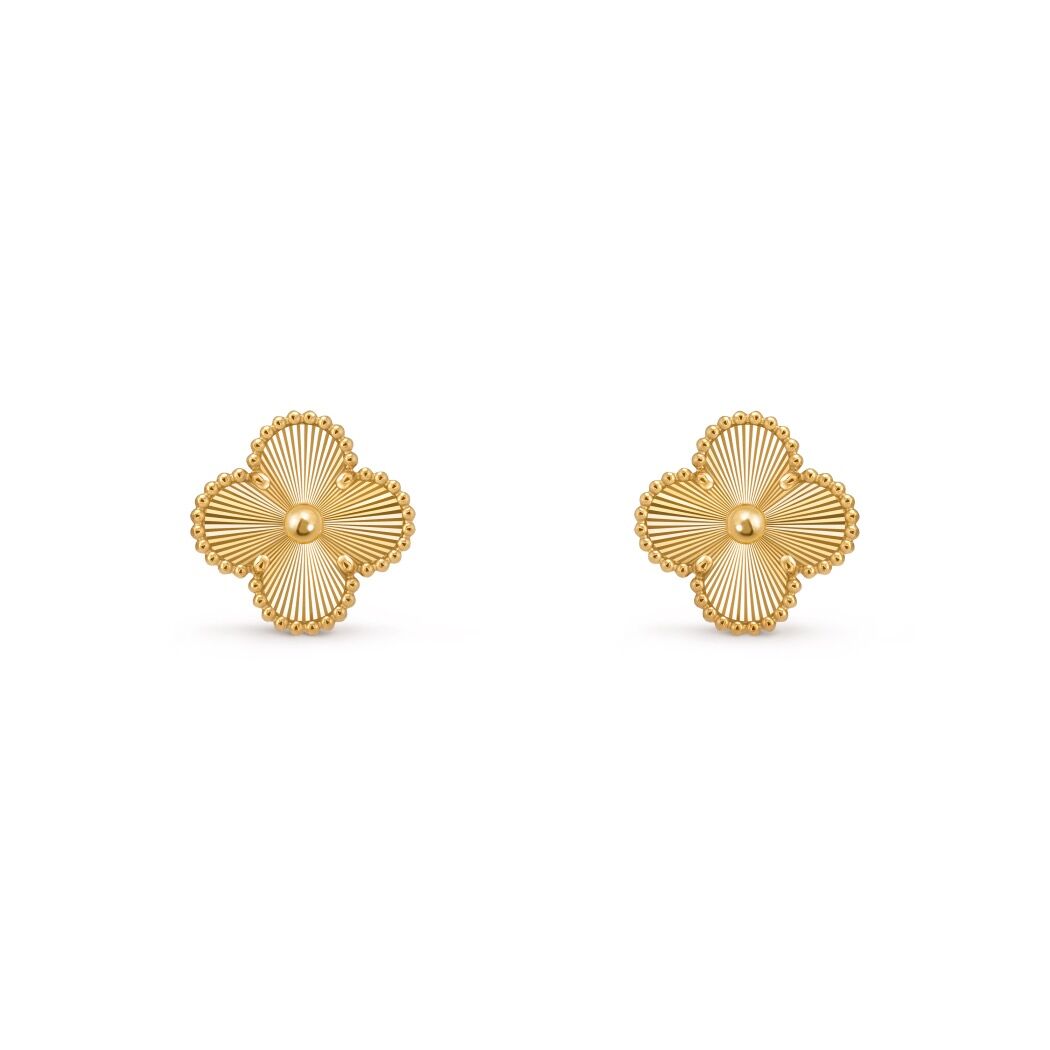 Büyük Yonca Küpe Gold